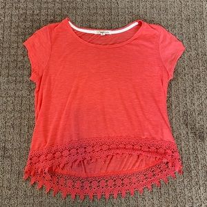 coral short sleeve shirt